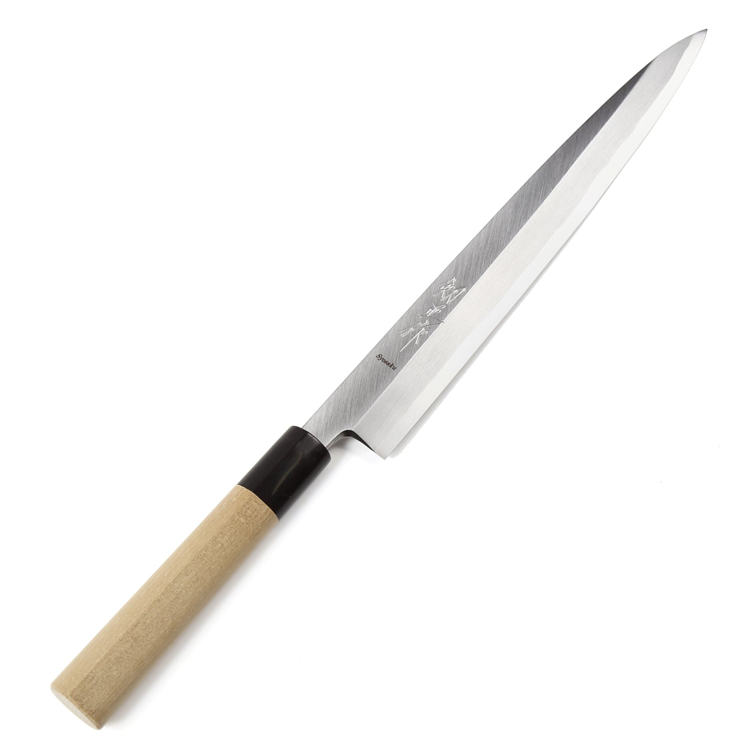 Syosaku Japanese Sushi Sashimi Chef Knife Shiroko (White Steel) No.2 D-Shape Magnolia Wood Handle, Yanagiba 10.5-inch (270mm) - Syosaku-Japan