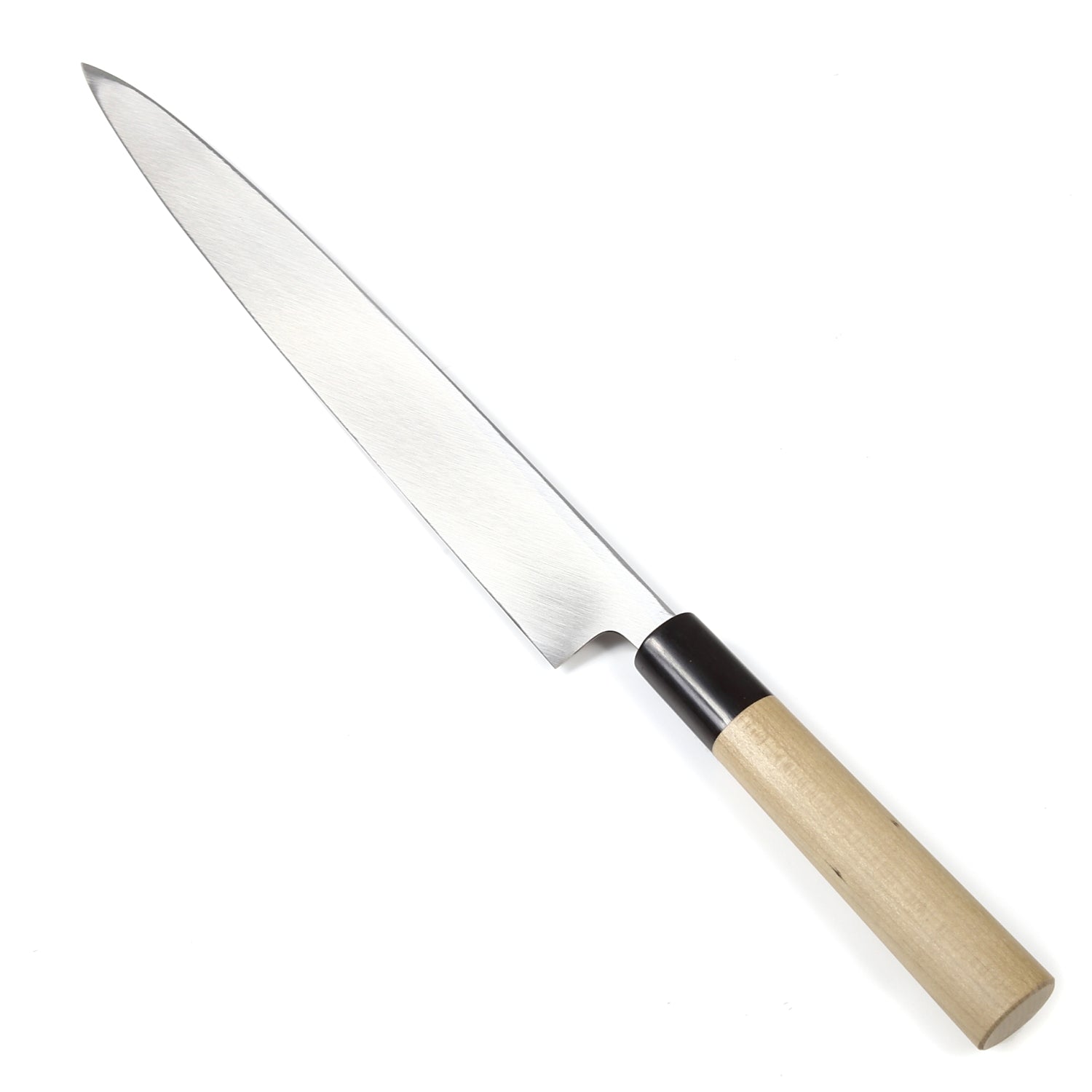 Syosaku Japanese Sushi Sashimi Chef Knife Shiroko (White Steel) No.2 D-Shape Magnolia Wood Handle, Yanagiba 11.8-inch (300mm) - Syosaku-Japan