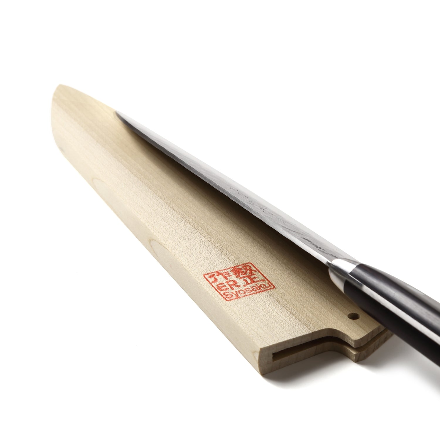 Syosaku Japanese Chef Knife Aoko (Blue Steel) No.2 Black Pakkawood Handle, Gyuto 8-inch (200mm) with Magnolia Wood Sheath Saya Cover - Syosaku-Japan