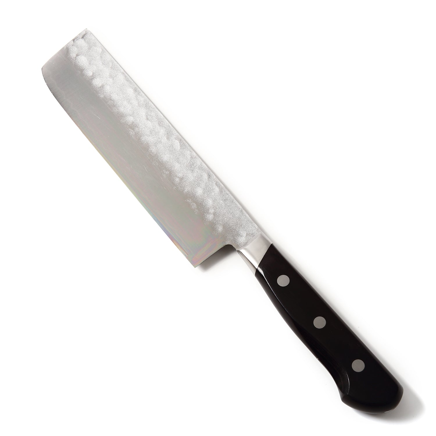 Syosaku Japanese Vegetable Knife Aoko (Blue Steel) - No.2 Black Pakkawood Handle, Nakiri 6.5-inch (160mm) - Syosaku-Japan
