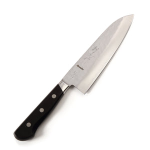 Syosaku Japanese Multi Purpose Chef Knife Aoko (Blue Steel) No.2 Black Pakkawood Handle, Santoku 7-inch (180mm) - Syosaku-Japan