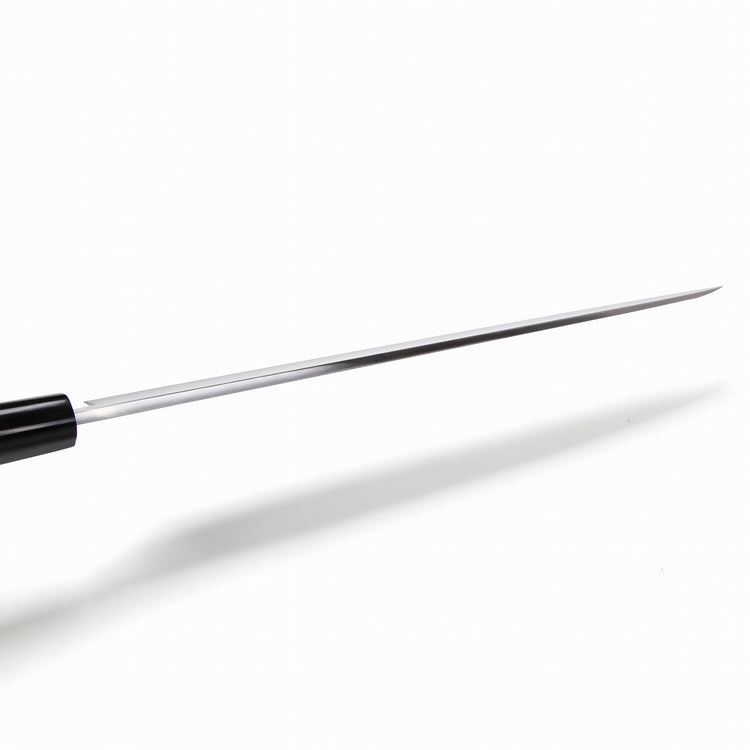 Syosaku Japanese Sushi Sashimi Chef Knife Shiroko (White Steel) No.2 D-Shape Magnolia Wood Handle, Yanagiba 13-inch (330mm) - Syosaku-Japan
