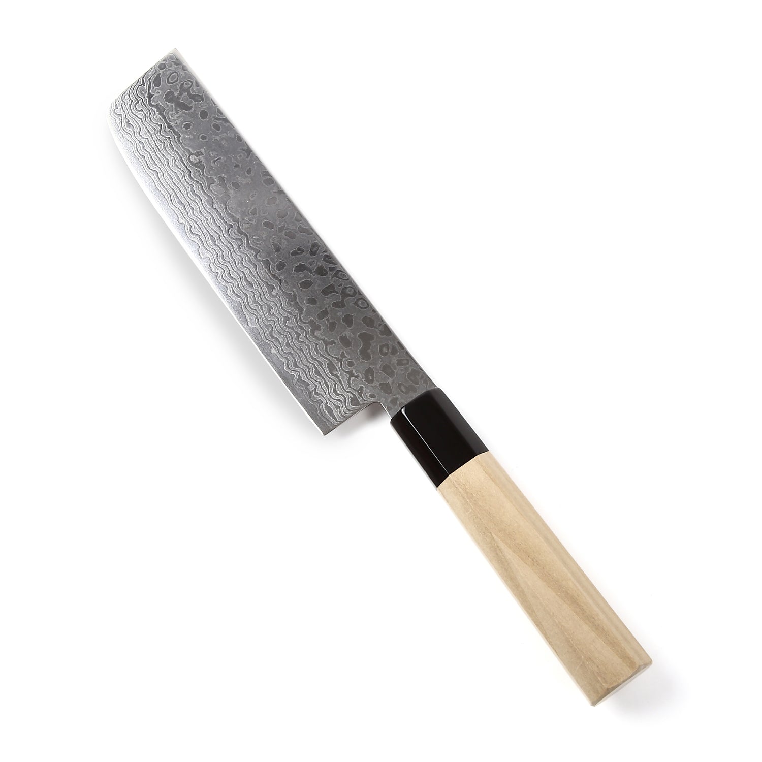Syosaku Japanese Vegetable Knife Damascus ZA18 69 Layer Octagonal Magnolia Wood Handle, Nakiri 6.3-inch (160mm) - Syosaku-Japan