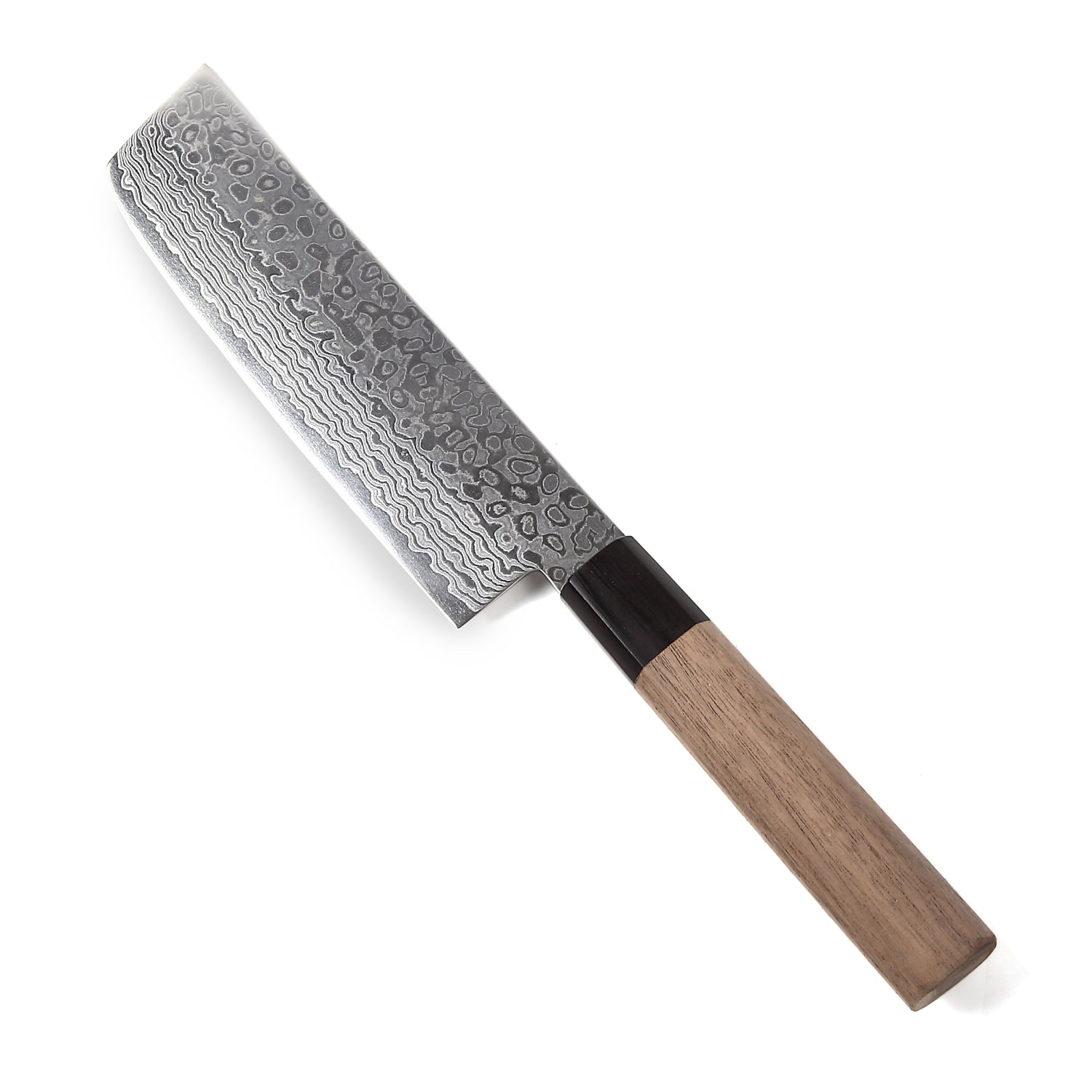 Syosaku Japanese Vegetable Knife Damascus ZA18 69 Layer Octagonal Walnut Handle, Nakiri 6.3-inch (160mm) - Syosaku-Japan