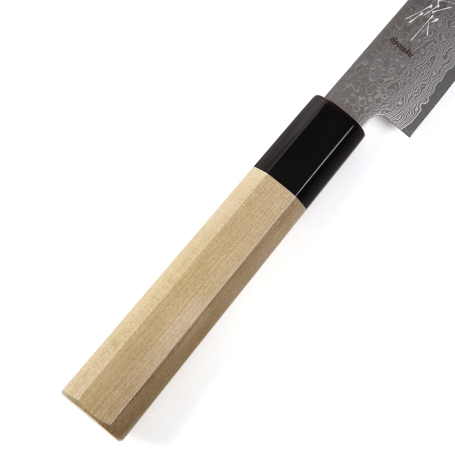 Syosaku Japanese Petty Knife Damascus ZA18 69 Layer Octagonal Magnolia Wood Handle, 6-inch (150mm) - Syosaku-Japan