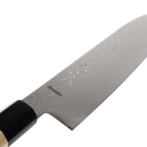 Syosaku Japanese Multi Purpose Chef Knife Damascus ZA18 69 Layer Octagonal Magnolia Wood Handle, Santoku 7-inch (180mm) - Syosaku-Japan
