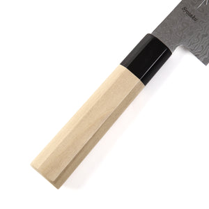 Syosaku Japanese Multi Purpose Chef Knife Damascus ZA18 69 Layer Octagonal Magnolia Wood Handle, Santoku 7-inch (180mm) - Syosaku-Japan