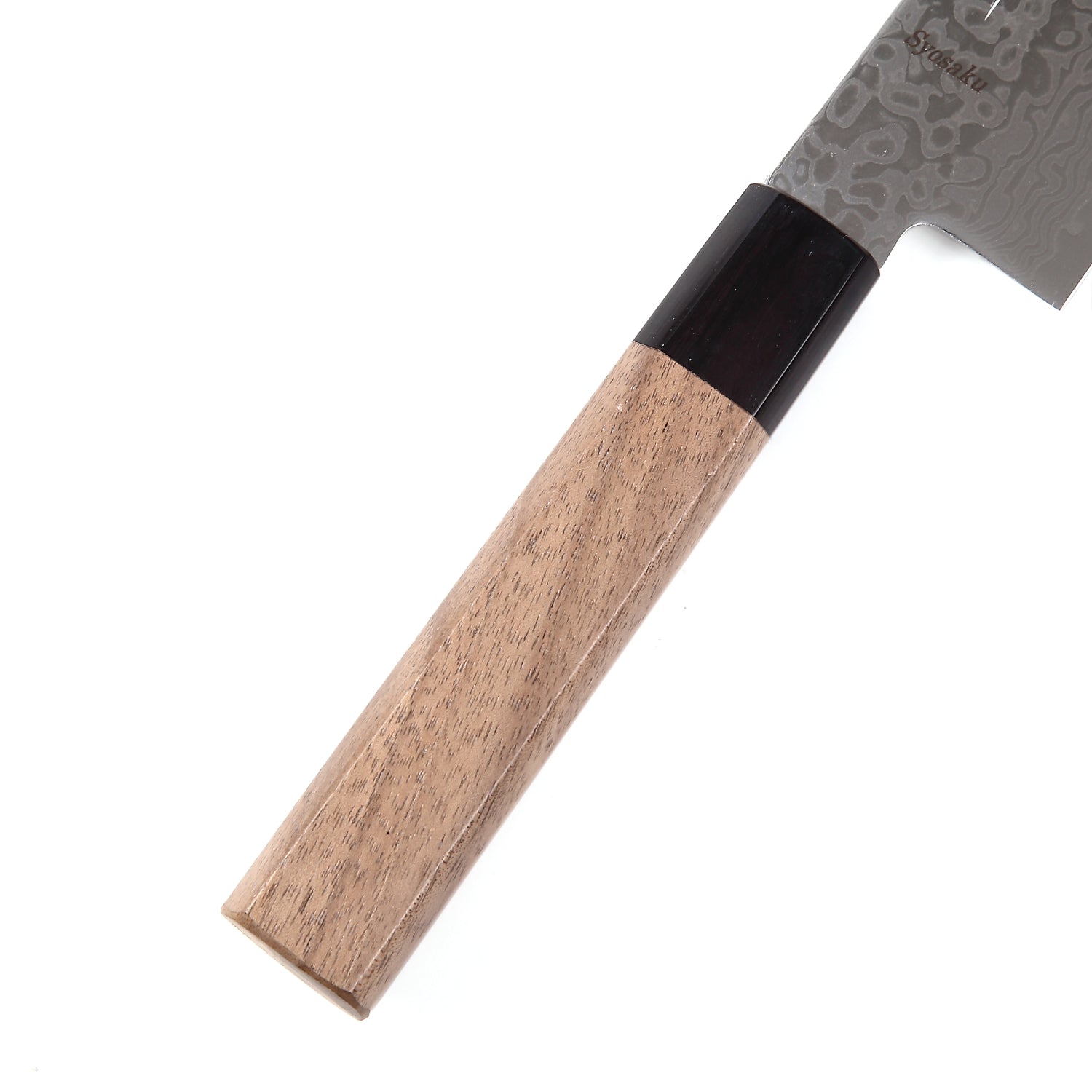Syosaku Japanese Multi Purpose Chef Knife Damascus ZA18 69 Layer Octagonal Walnut Handle, Santoku 7-inch (180mm) - Syosaku-Japan