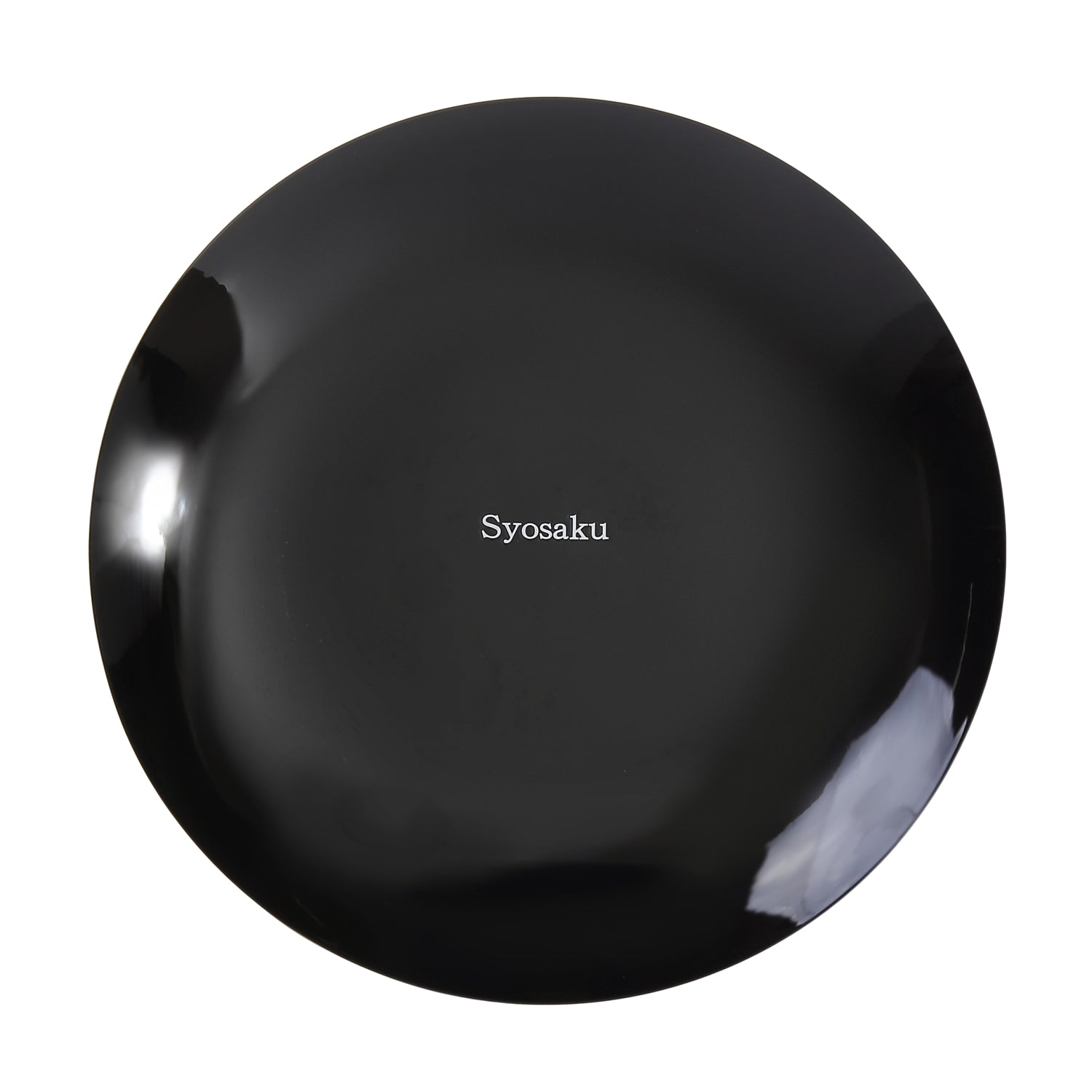Syosaku Japanese Urushi Glass Flat Dinner Plate 11-inch (28cm) Vermilion with Gold Leaf, Dishwasher Safe