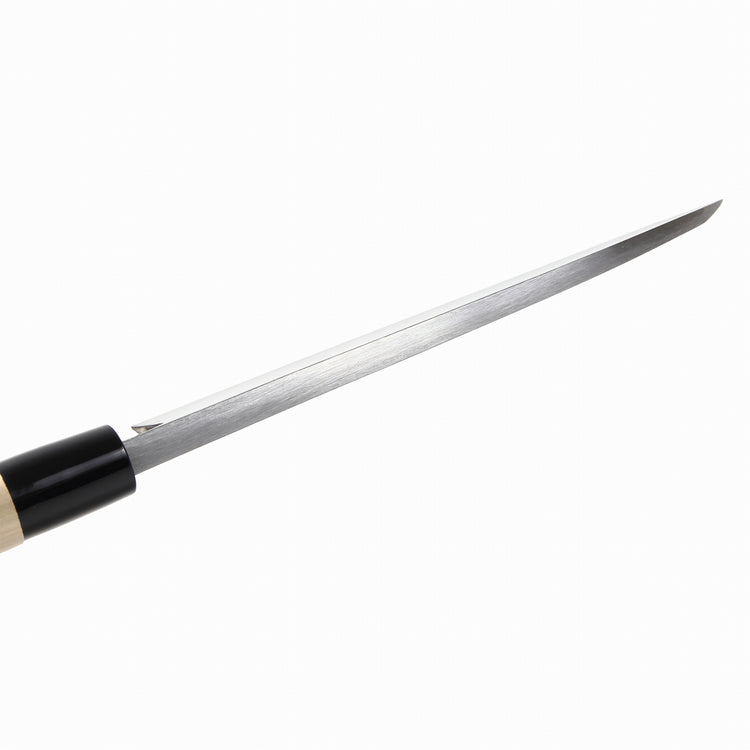 Syosaku Japanese Sushi Fillet Chef Knife Kigami (Yellow Steel) No.2 D-Shape Magnolia Wood Handle, Deba 7-inch (180mm) - Syosaku-Japan