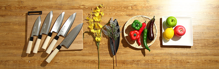 Syosaku Japanese Sushi Fillet Chef Knife Kigami (Yellow Steel) No.2 D-Shape Magnolia Wood Handle, Deba 7.7-inch (195mm) - Syosaku-Japan