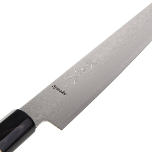 Syosaku Japanese Sujihiki Knife Damascus ZA18 69 Layer Octagonal Magnolia Wood Handle, Slicer 9.5-inch (240mm) - Syosaku-Japan