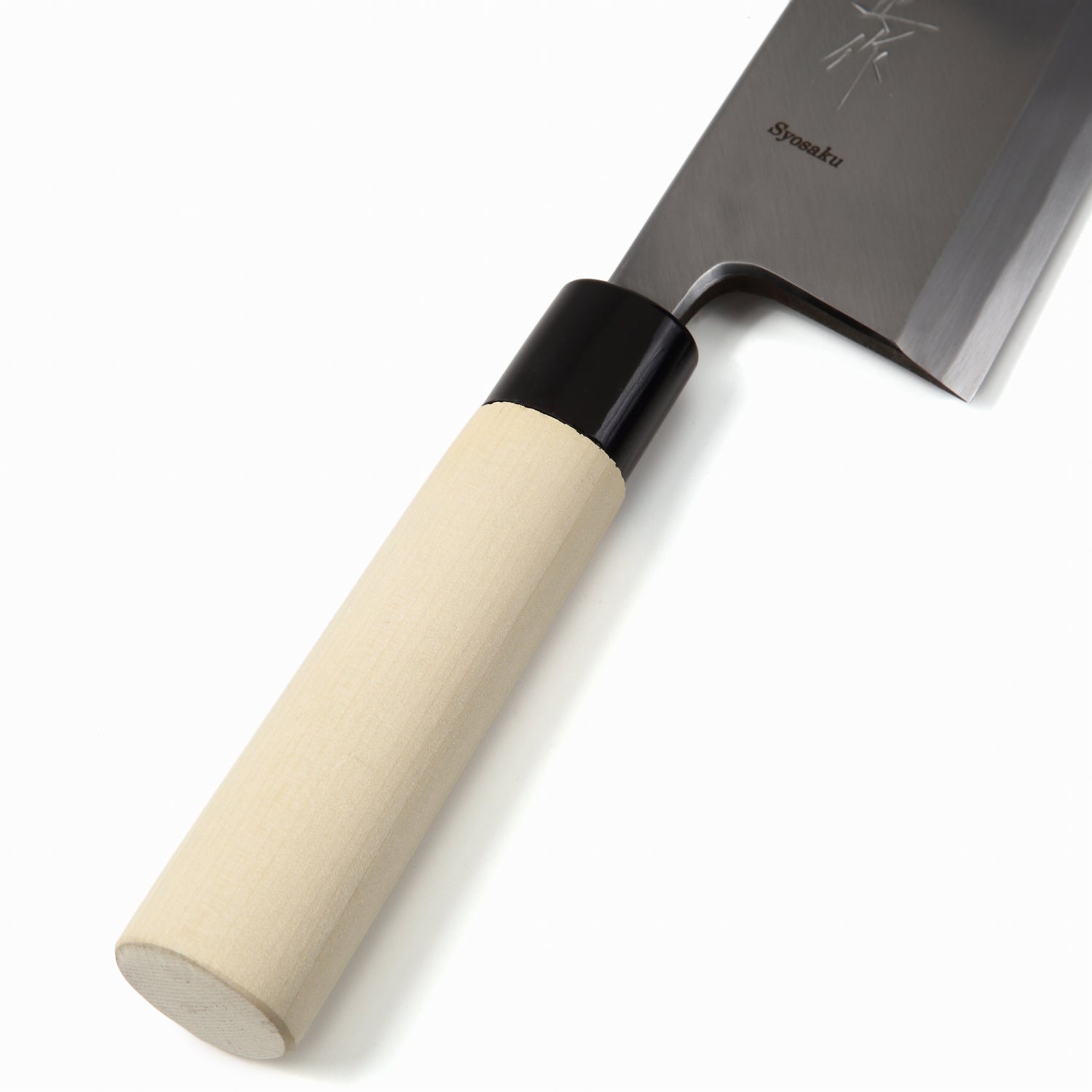 Syosaku Japanese Sushi Fillet Chef Knife Kigami (Yellow Steel) No.2 D-Shape Magnolia Wood Handle, Deba 8.3-inch (210mm) - Syosaku-Japan