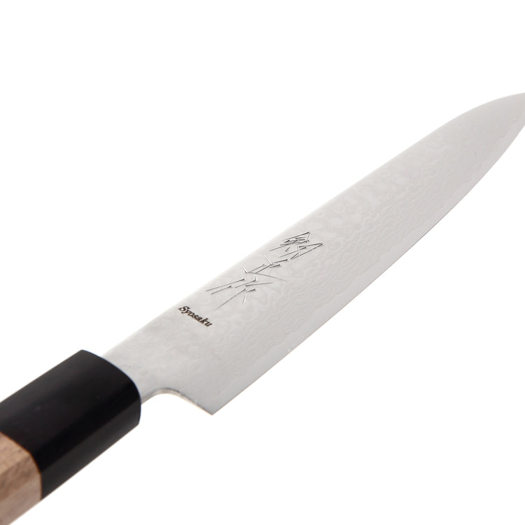 Syosaku Japanese Petty Knife Damascus ZA18 69 Layer Octagonal Walnut Handle, 6-inch (150mm) - Syosaku-Japan