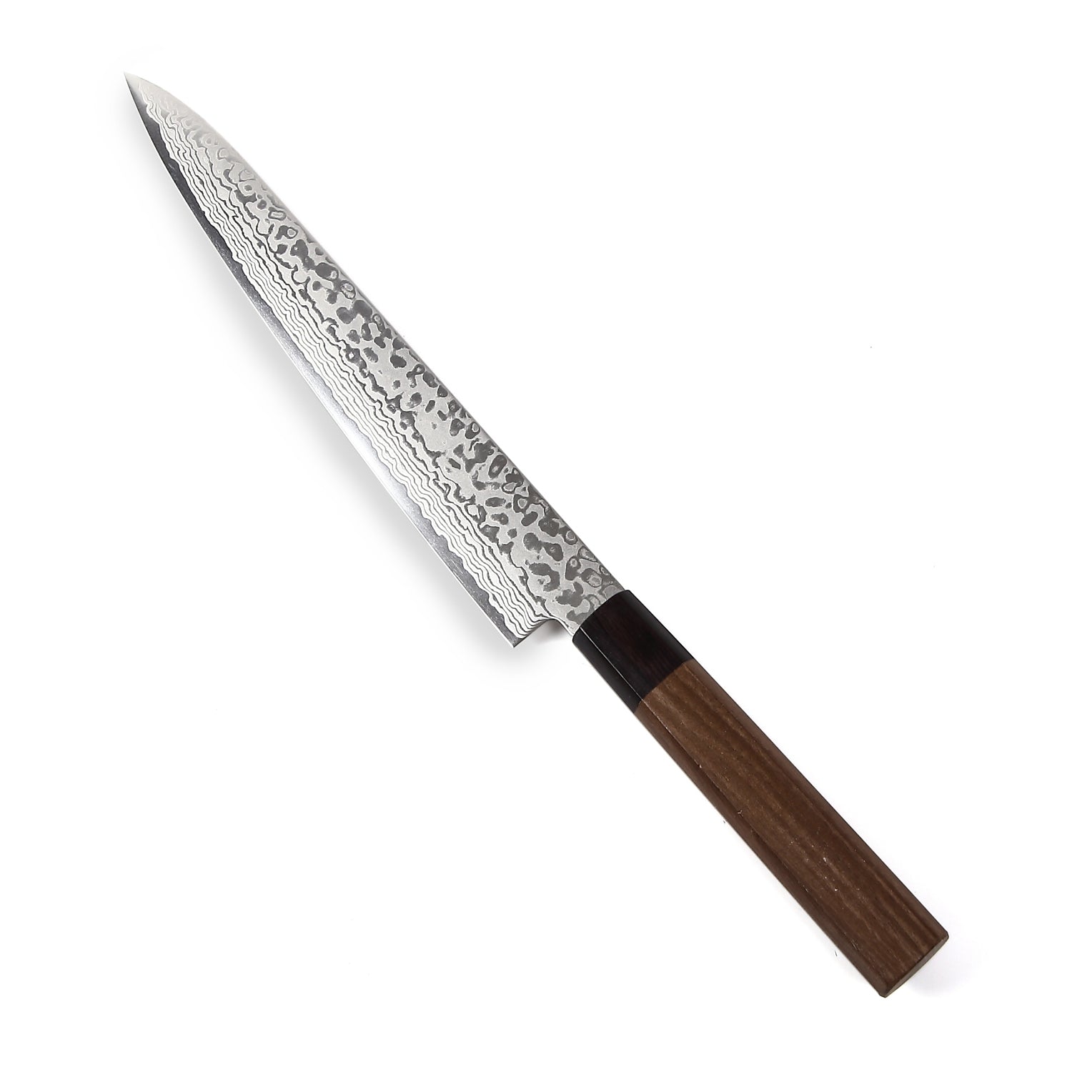 Syosaku Japanese Sujihiki Knife Damascus ZA18 69 Layer Octagonal Walnut Handle, Slicer 9.5-inch (240mm) - Syosaku-Japan