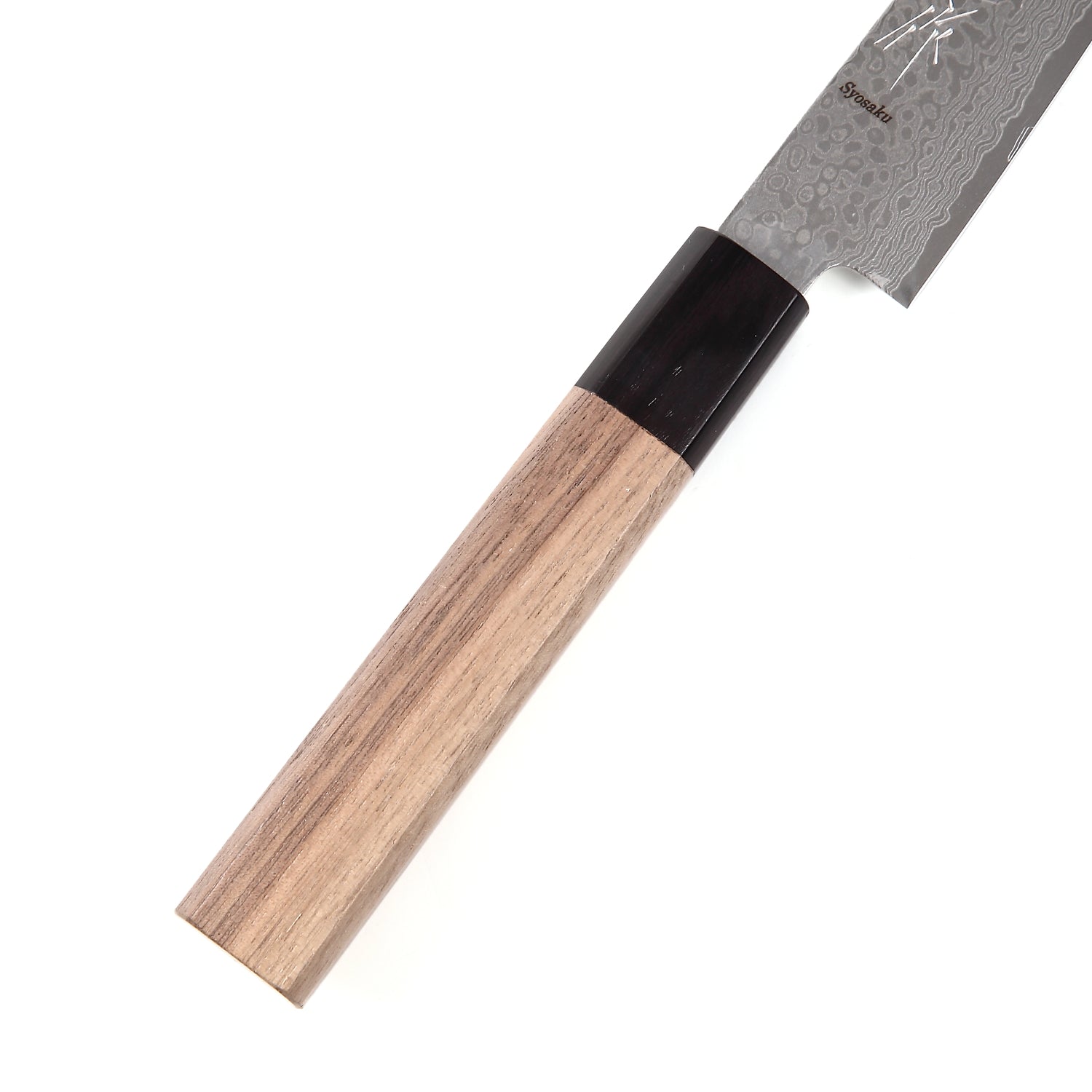 Syosaku Japanese Petty Knife Damascus ZA18 69 Layer Octagonal Walnut Handle, 6-inch (150mm) - Syosaku-Japan