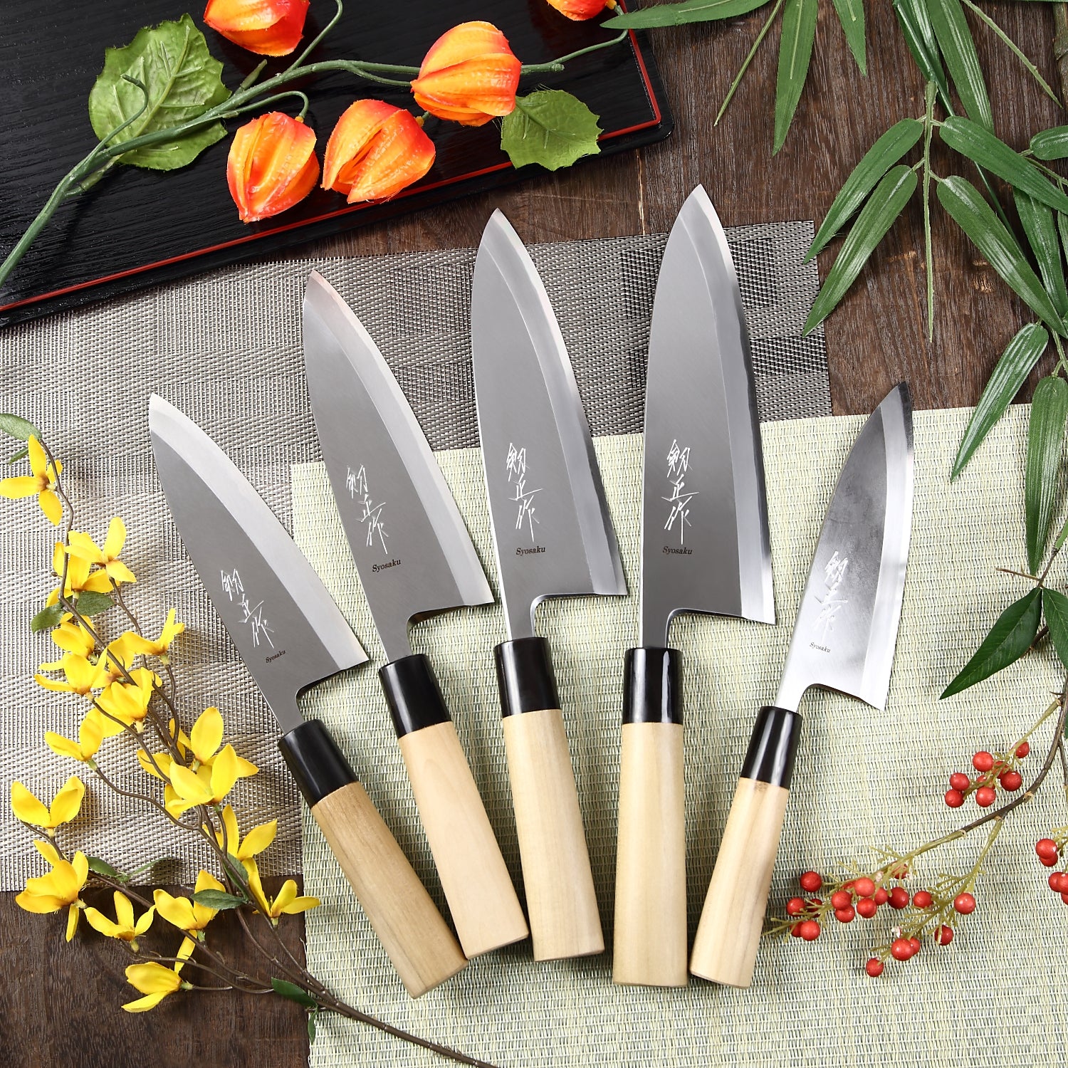 Syosaku Japanese Sushi Fillet Chef Knife Shiroko (White Steel) No.2 D-Shape Magnolia Wood Handle, Deba 6.5-inch (165mm) - Syosaku-Japan
