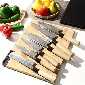 Syosaku Japanese Sushi Fillet Chef Knife Shiroko (White Steel) No.2 D-Shape Magnolia Wood Handle, Deba 6.5-inch (165mm) - Syosaku-Japan