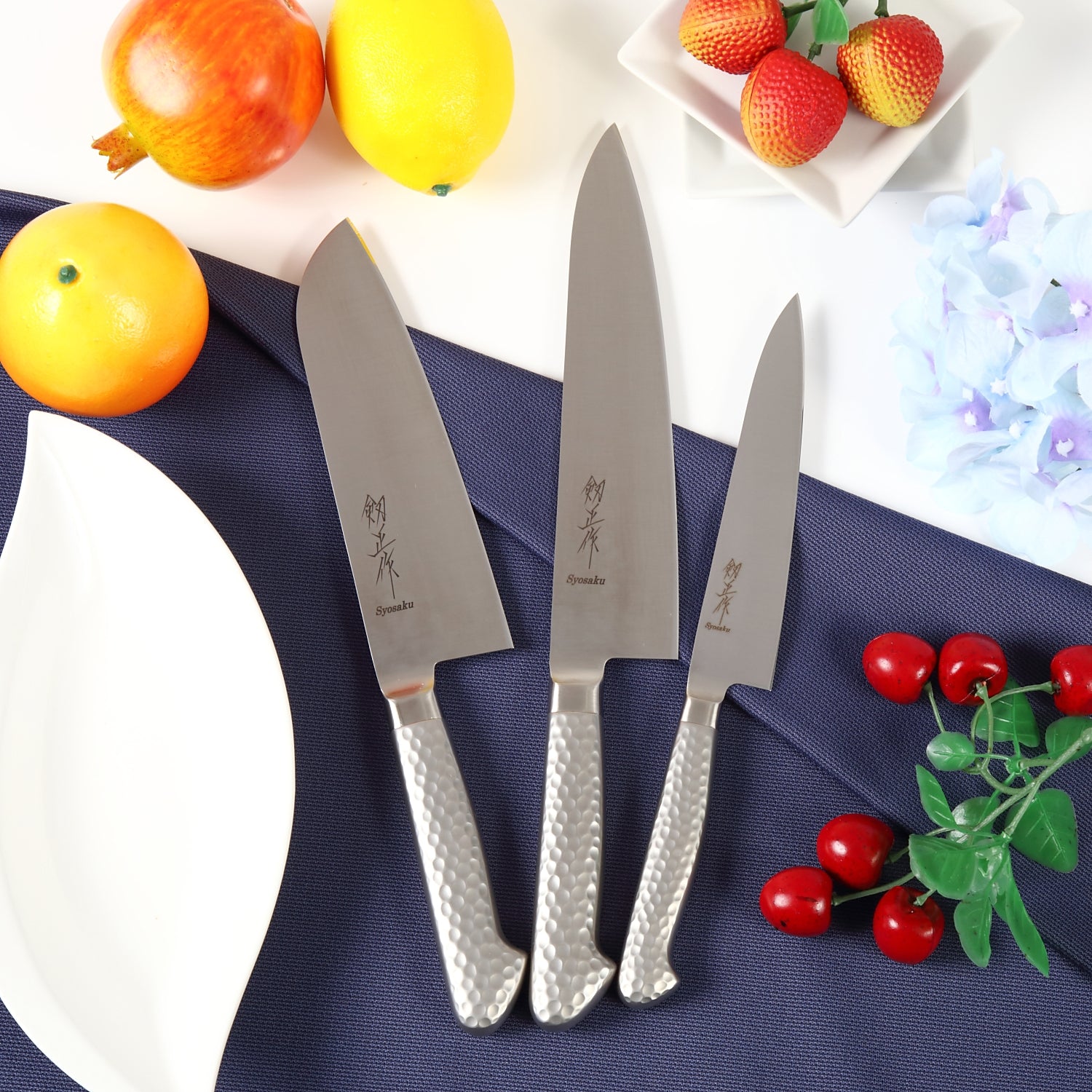 Syosaku Japanese Chef Knife INOX AUS-8A Stainless Steel Integrated Handle, Gyuto 8.3-inch (210mm) - Syosaku-Japan