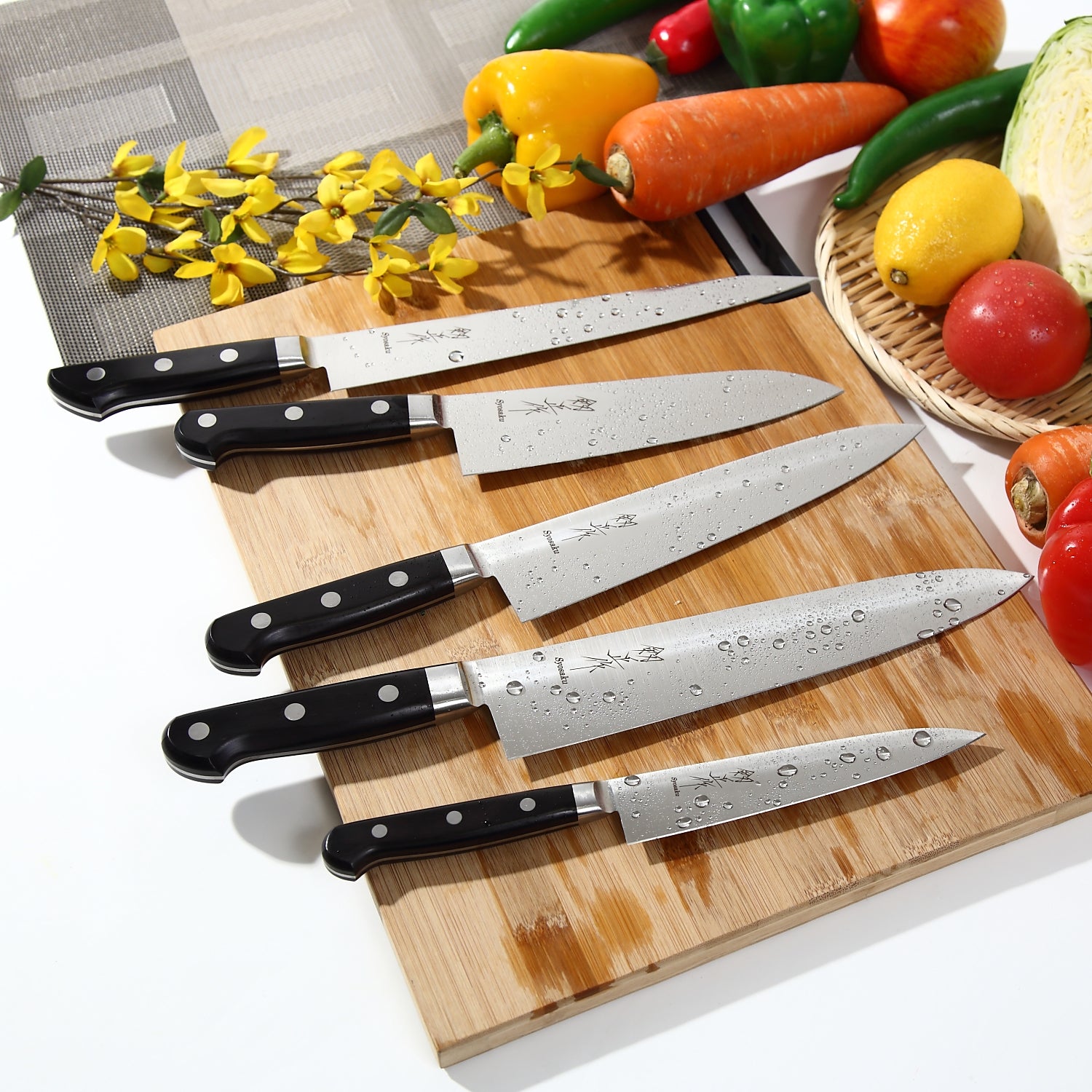 Syosaku Japanese Petty Knife INOX AUS-8A Stainless Steel Black Pakkawood Handle, 6-inch (150mm) - Syosaku-Japan