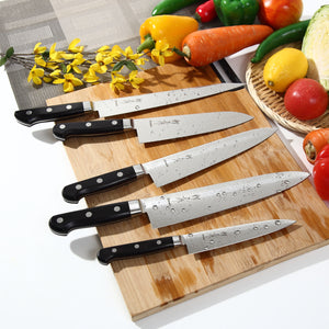 Syosaku Japanese Multi Slicer Chef Knife INOX AUS-8A Stainless Steel Black Pakkawood Handle, 8.3-inch (210mm) - Syosaku-Japan