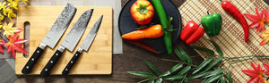 Syosaku Japanese Petty Knife Shaded Damascus VG-10 16 Layer Black Pakkawood Handle, 5.3-inch (135mm) - Syosaku-Japan